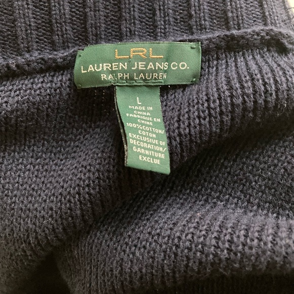 Ralph Lauren Navy Cream Sweater Cardigan - Picture 6 of 6